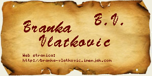 Branka Vlatković vizit kartica